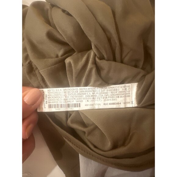 Zara Khaki Strapless Dress XXL Soft Fabric Elegant & Comfortable - Picture 11 of 11